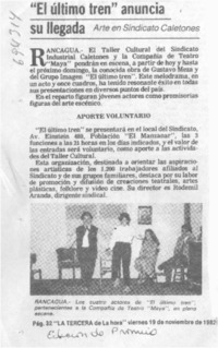 El último tren" anuncia.