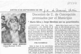 Docentes de U. de Concepción premiados por el municipio