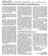 Jorge Mendoza: la verdad y otras ficciones