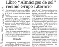 Libro "Amácigos de sol" recibió grupo literario.