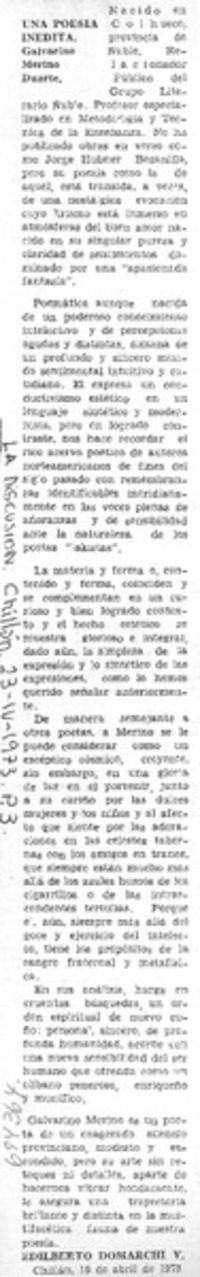 Una poesía inédita
