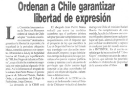 Ordenan a Chile a garantizar libertad de expresión.