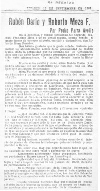 Rubén Darío y Roberto Meza F.