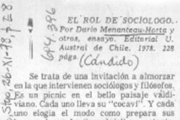 El rol de sociólogo