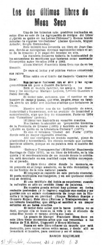 Los dos últimos libros de Mesa Seco