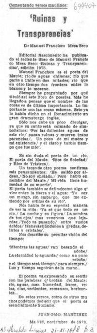 Ruinas y transparencias