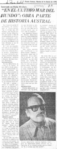 En el último mar del mundo: obra parte de historia austral.