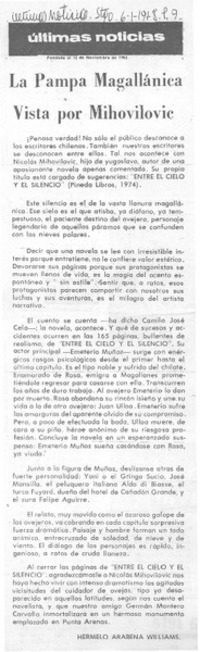 La pampa magallánica vista por Mihovilovic