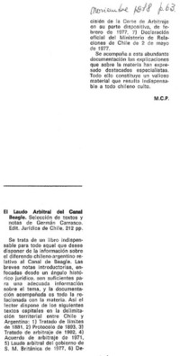 El laudo arbitral del canal de Beagle