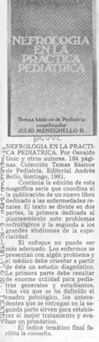 Nefrología en la práctica pediátrica.