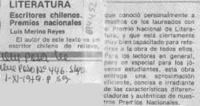 Escritores chilenos. Premios Nacionales.