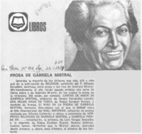 Prosa de Gabriela Mistral.