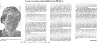 La dureza de estilo de Gabriela Mistral