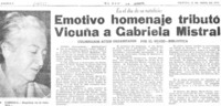 Emotivo homenaje tributó Vicuña a Gabriela Mistral.