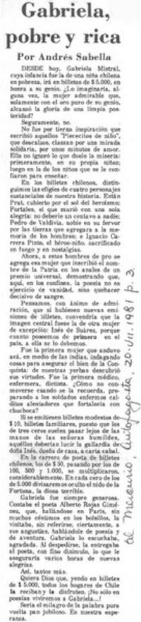 Gabriela, pobre y rica