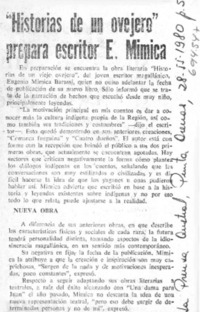 "Historias de un ovejero" prepara escritor E. Mimica.