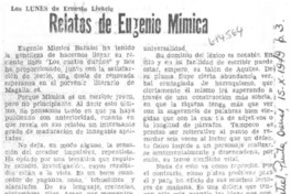 Relatos de Eugenio Mimica.