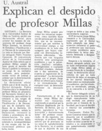 Explican el despido de profesor Millas.