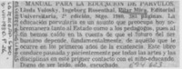 Manual para la educación de párvulos.