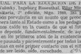 Manual para la educación de párvulos.