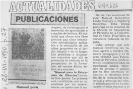 Manual para la educación de párvulos.