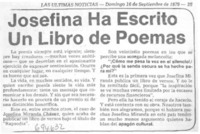 Josefina ha escrito un libro de poemas.