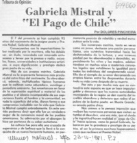 Gabriela Mistral y "el pago de Chile"