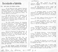 Recordando a Gabriela