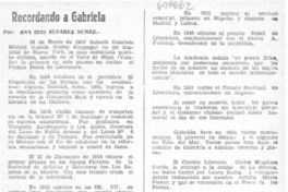 Recordando a Gabriela