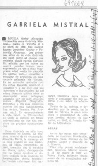 Gabriela Mistral.
