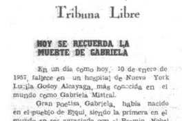 Hoy es recuerda la muerte de Gabriela