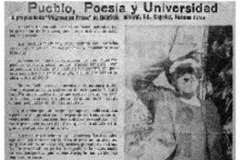 Pueblo, poesía y universidad