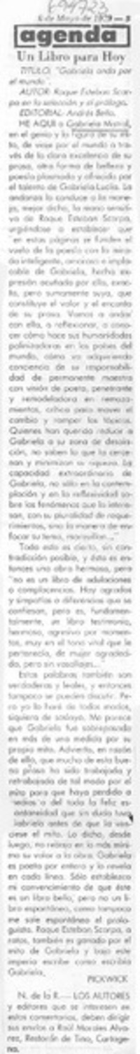 Gabriela anda por el mundo"