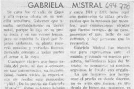Gabriela Mistral