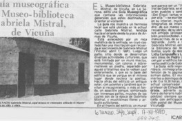 Guía museográfica del Museo-Biblioteca Gabriela Mistral, de Vicuña