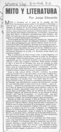 Mito y literatura