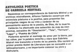 Antología poética de Gabriela Mistral.