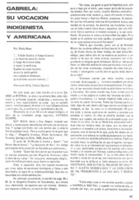 Gabriela su vocación indigenista y americana