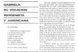 Gabriela su vocación indigenista y americana
