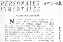 Gabriela Mistral.