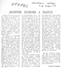 Seguiremos desairando a Gabriela?