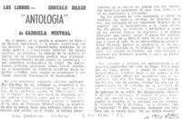 Antología" de Gabriela Mistral