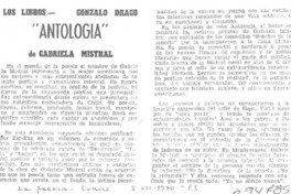 Antología" de Gabriela Mistral