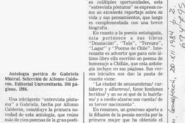 Antología de poética Gabriela Mistral