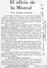 El oficio de la Mistral