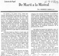 De Martí a la Mistral