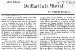 De Martí a la Mistral