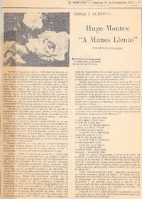 Hugo Montes: "A manos llenas"