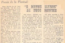 A manos llenas" de Hugo Montes