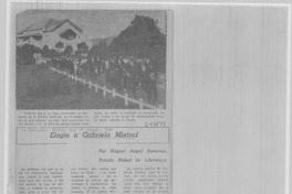 Elogio a Gabriela Mistral